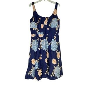 eshakti Floral Linen Fit and Flare Sleeveless Dress Sz XL